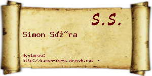 Simon Sára névjegykártya